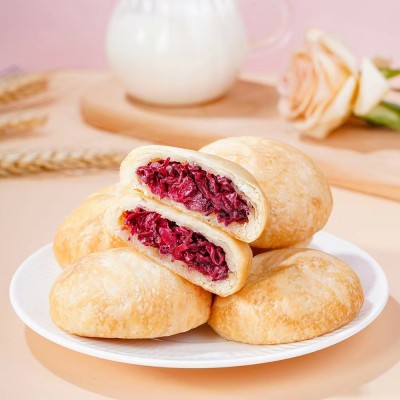 鲜花饼云南玫瑰鲜花饼 厂家批发盒装10枚传统糕点网红零食小吃图2