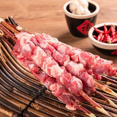 原肉整切红柳羊肉串内蒙古羊肉新鲜肉串冰冻烧烤商用户外烤肉串食