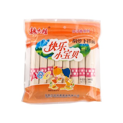 批发魏大姐快乐小宝贝面 胡萝卜菠菜富钙鸡蛋挂面条 非油炸300g袋图4
