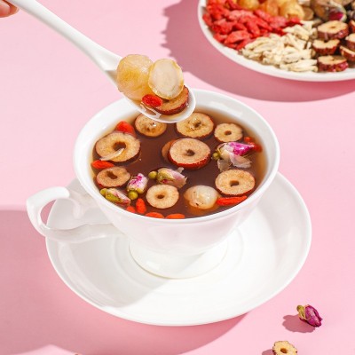 网红款红黑糖人参姜丝茶红枣桂圆枸杞女神姨妈茶组合茶七宝茶批发图2