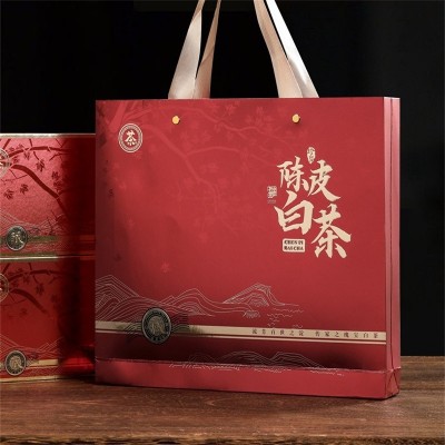 枫叶红色珍藏款陈皮白茶福鼎老白茶新会陈皮饼干茶铁盒装高 档茶礼图2
