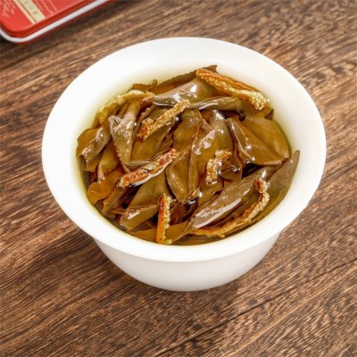 枫叶红色珍藏款陈皮白茶福鼎老白茶新会陈皮饼干茶铁盒装高 档茶礼图5