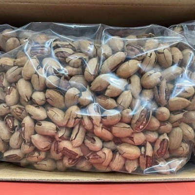 爆壳碧根果整箱4.9KG/箱 散装长寿果炒货批发