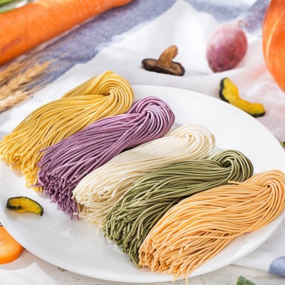 整箱食尚烩火锅面菠菜南瓜胡萝卜紫薯小麦彩色面条细面半干 面素面图3