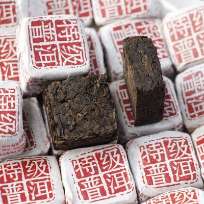 勐海古树乔木小金砖迷你普洱熟茶500克袋装云南陈年普洱茶熟普茶图3
