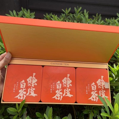 陈皮白茶新会陈皮福鼎老白茶寿眉小方片茶饼贡眉礼盒茶叶厂家批发图5