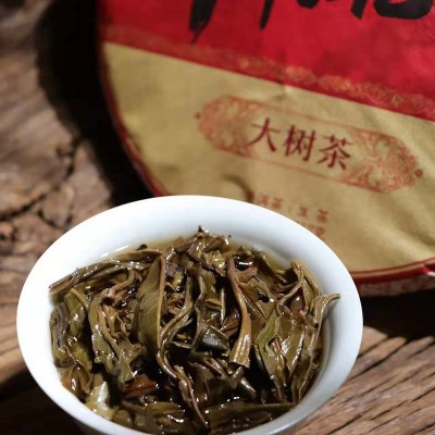 勐库大树茶 普洱茶生茶云南七子饼茶 布朗山勐库茶一口料压制图3