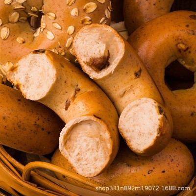 贝果全麦面包原味黑芝麻抹茶提子无蔗糖轻卡减低零食粗粮脂代早餐图3