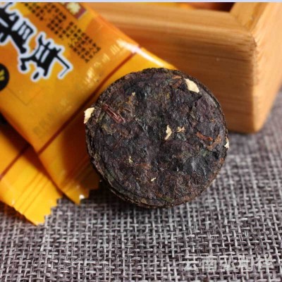 批发云南普洱茶 糯米香玉饼熟沱 普洱熟茶糯香小玉饼糖果包装图2