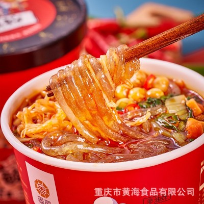 【一件代发】重庆红薯粉酸辣粉冲泡桶装免泡重庆批发粗粉火锅川