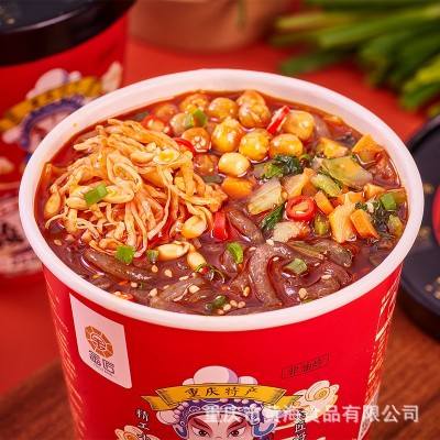 【一件代发】重庆红薯粉酸辣粉冲泡桶装免泡重庆批发粗粉火锅川图3