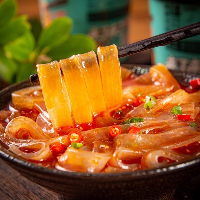 火锅宽粉红薯粉条自热火锅麻辣烫冒菜专用宽粉手工川粉流汁宽粉条图2