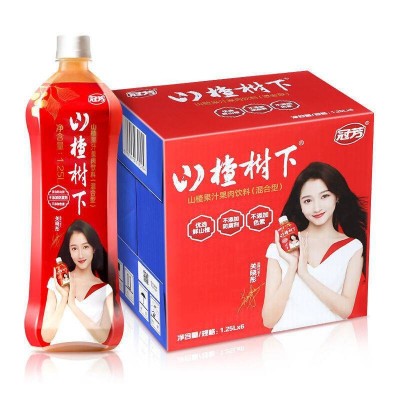 包邮年新日期山楂树下.升果蔬汁开山楂汁果汁饮料2L大瓶350ml瓶胃图5
