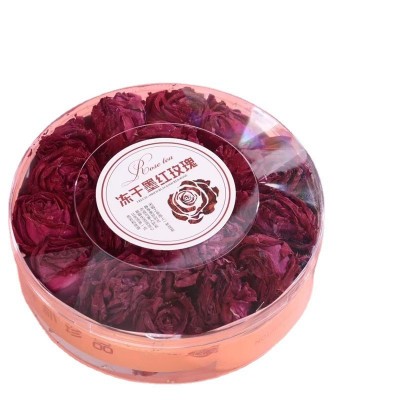 云南墨红玫瑰花茶 批发冻干玫瑰烤干金边玫瑰花冠花蕾茶 一件代发图4