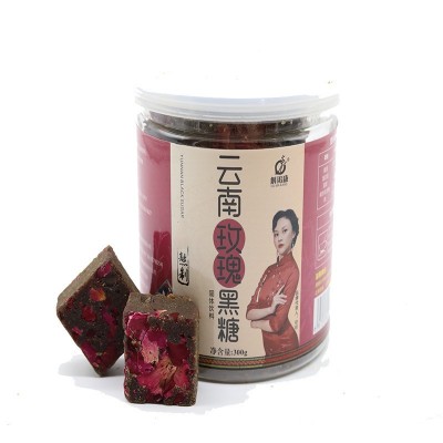 厂家批发斛玛康牌黑糖云南黑糖老红糖姜茶姜糖300克罐装云南黑糖图5