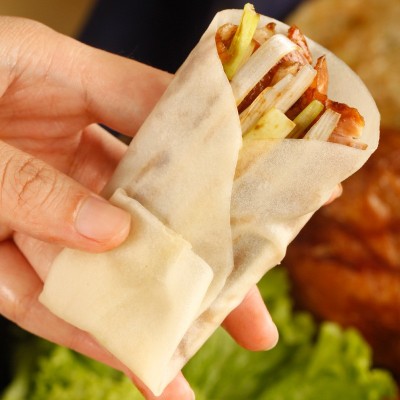 北京烤鸭饼皮荷叶饼春饼 手工薄饼京酱肉丝饼 商用批发图2