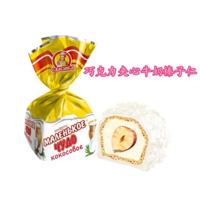 进口俄罗斯奶罐糖果 外层花生巧克力威化夹心奶油果仁 零食品喜糖图4