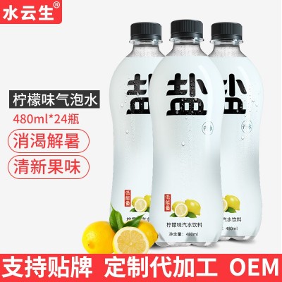 盐汽水整箱碳酸饮料480ml*24夏季柠檬味气泡水厂家批发