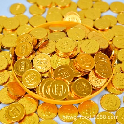 喜源嘉乐芙散装金币巧克力彩金币5斤装蛋糕装饰喜糖2.4克/粒