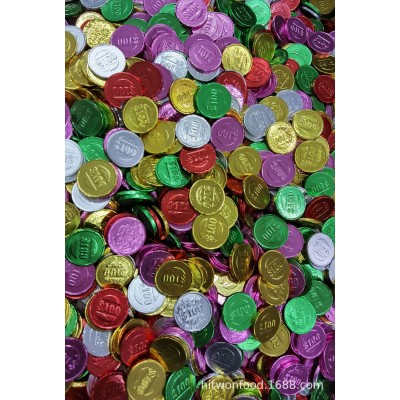 喜源嘉乐芙散装金币巧克力彩金币5斤装蛋糕装饰喜糖2.4克/粒图3