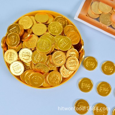 喜源嘉乐芙散装金币巧克力彩金币5斤装蛋糕装饰喜糖2.4克/粒图4