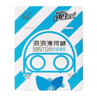 盒装无糖薄荷糖独立包装压片糖果50克便携式休闲硬糖零食厂家批发图4
