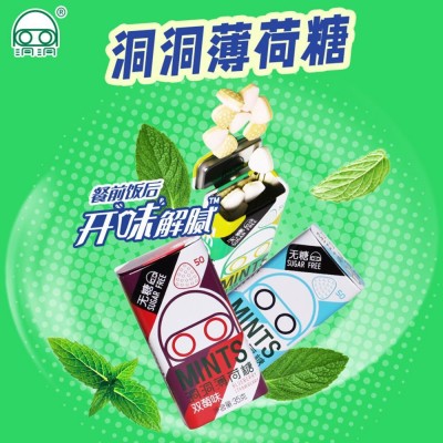 洞洞薄荷糖新品无糖铁盒35g装口气清新接吻约会上班糖果上课零食图3