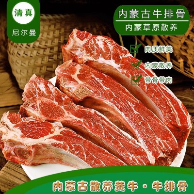 清真内蒙新鲜冷冻生牛排骨带肉牛肋排带骨原切整根3斤黄牛肉排骨图5