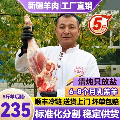新疆羊肉羔羊后腿肉5斤新鲜整只原切羊肉批发散养火锅烧烤图2