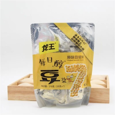 非转基因龙王豆浆粉家庭装早餐黑豆冲饮红枣味豆浆粉一箱30袋图5