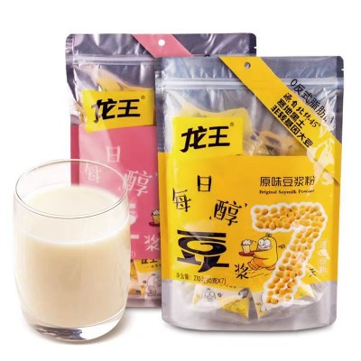 非转基因龙王豆浆粉家庭装早餐黑豆冲饮红枣味豆浆粉一箱30袋