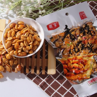 厂家供应香辣花生米麻辣花生批发家用下酒菜袋装120g炒货零食现货图5