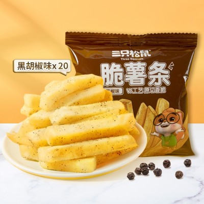 【三只松鼠_脆薯条18g*20袋】休闲儿童零食脆薯条非膨化薯片小吃图5