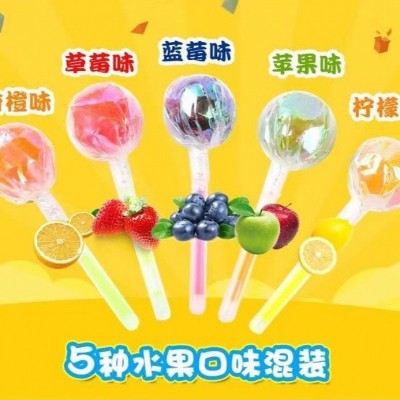 荧光棒棒糖网红发光棒棒糖混合水果味糖0后怀旧零食批发一件 批发图4