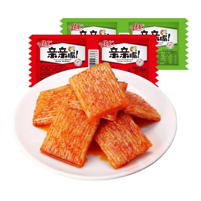 亲亲嘴小零食 辣条100片大礼包小时候豆干怀旧佳龙亲嘴烧整箱90后图4