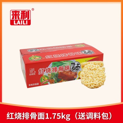 来利红烧排骨味面1.75kg非油炸大碗面面条面饼火锅面整箱批发图4