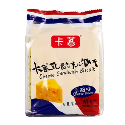 卡慕乳酪夹心饼干120g早餐食品 休闲办公室零食大礼包批发小零食图1