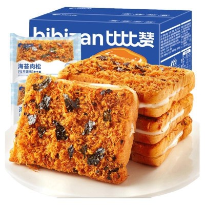 早餐小零食比比赞海苔肉松吐司小面包整箱小吃休闲食品袋装图1
