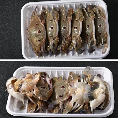 源头工厂】鸿鑫水产三点蟹三目蟹梭子蟹冻货蟹冻蟹花蟹蟹排商用图2