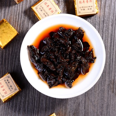 宏好吉茶叶厂家批发 云南特产普洱茶熟茶茶砖 03小金砖 散装500g图2