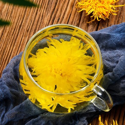 徽锄头金丝皇菊菊花茶 一朵一杯黄山大朵黄菊花罐装20克 厂家批发图3