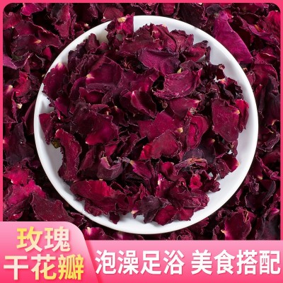 云南墨红玫瑰花瓣花沫 重瓣红玫瑰花瓣泡澡 滇红食用低温烘干批发图5