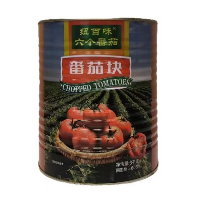 番茄丁罐头3kg罐盐糖低脂自然成熟即食烹饪调味去皮西红柿块厂家图5
