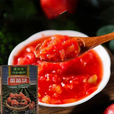 番茄丁罐头3kg罐盐糖低脂自然成熟即食烹饪调味去皮西红柿块厂家图4
