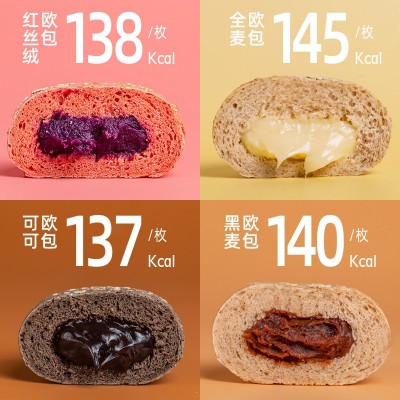 【代餐面包】全麦夹心欧包 粗粮早餐代餐 无蔗糖面包支持一件代发图3