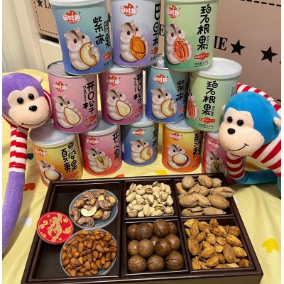 网红闲时趣零食盒装罐装现货新品批发礼盒夏威夷果图3