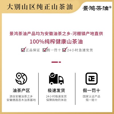 山茶油厂家直供一级压榨冷榨茶籽油出口团购批发纯茶油食用油1L*2图2