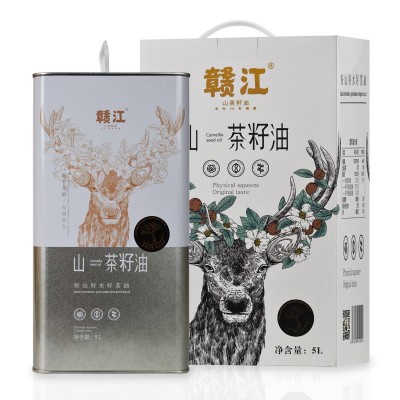 赣江山茶油5L鹿头铁桶纯正茶油食用油茶树油江西山茶籽油礼盒图5