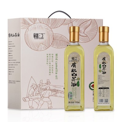 赣江有机山茶油500Ml*2瓶玻璃瓶大气礼盒装茶油茶籽油食用油