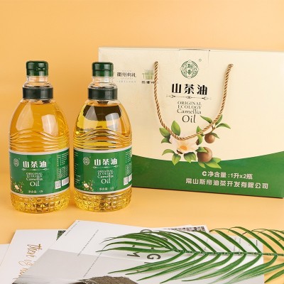 山茶初榨纯正茶籽油1L升两瓶装物理压榨一级食用油团购礼盒批发图4
